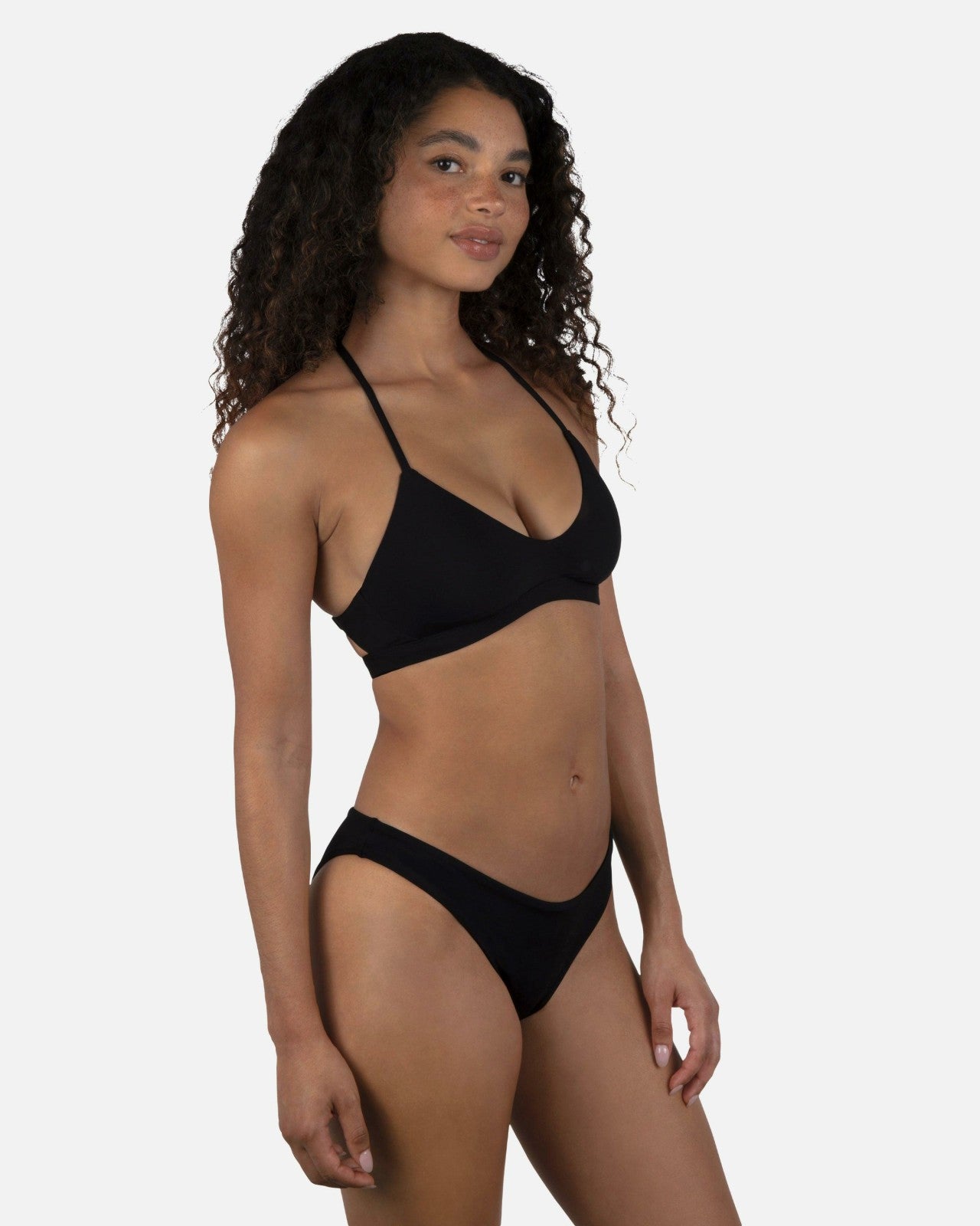 Solid Moderate Bikini Bottom - Black