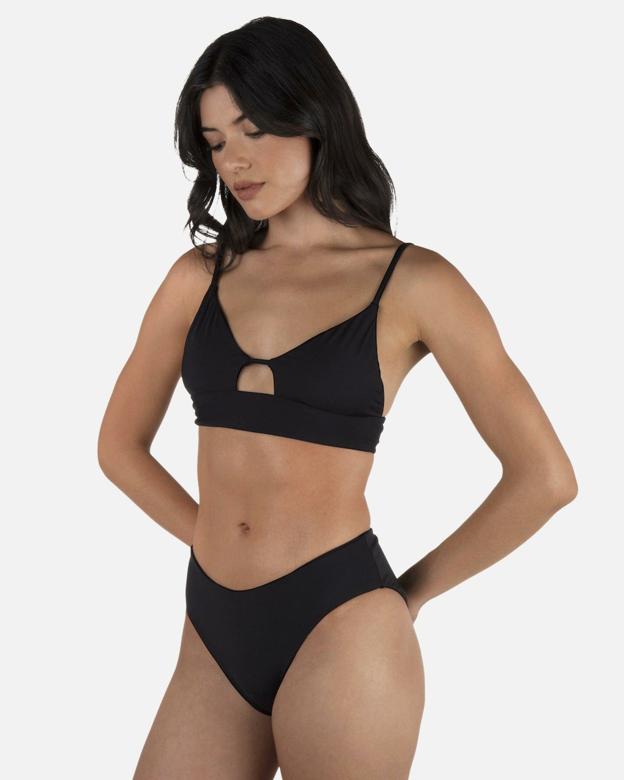 Solid Full Bikini Bottom - Black