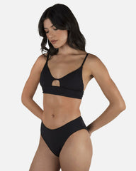 Solid Full Bikini Bottom - Black