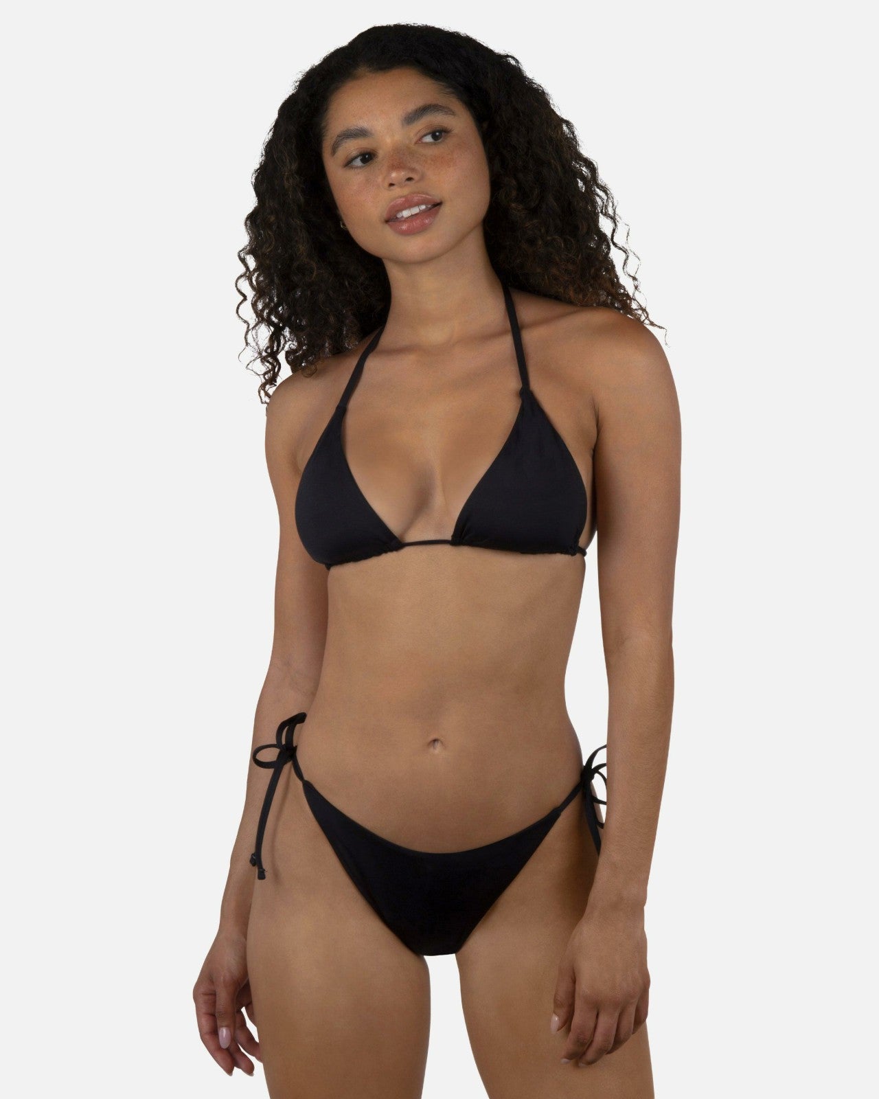 Solid Classic Triangle Bikini Top - Black