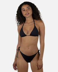 Solid Classic Triangle Bikini Top - Black