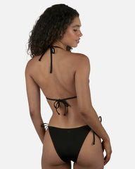 Solid Classic Triangle Bikini Top - Black
