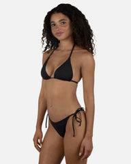 Solid Classic Triangle Bikini Top - Black