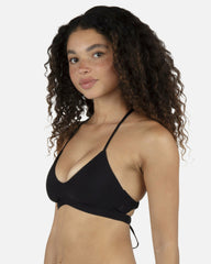 Solid Adjustable Bikini Top - Black