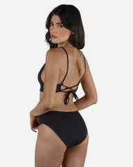 Solid Bralette Bikini Top - Black