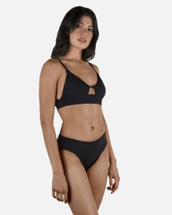 Solid Bralette Bikini Top - Black