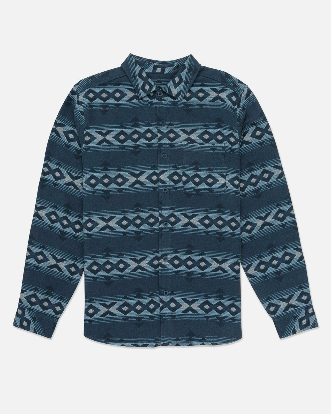 Portland Jacquard Flannel Long Sleeve - Armored Navy
