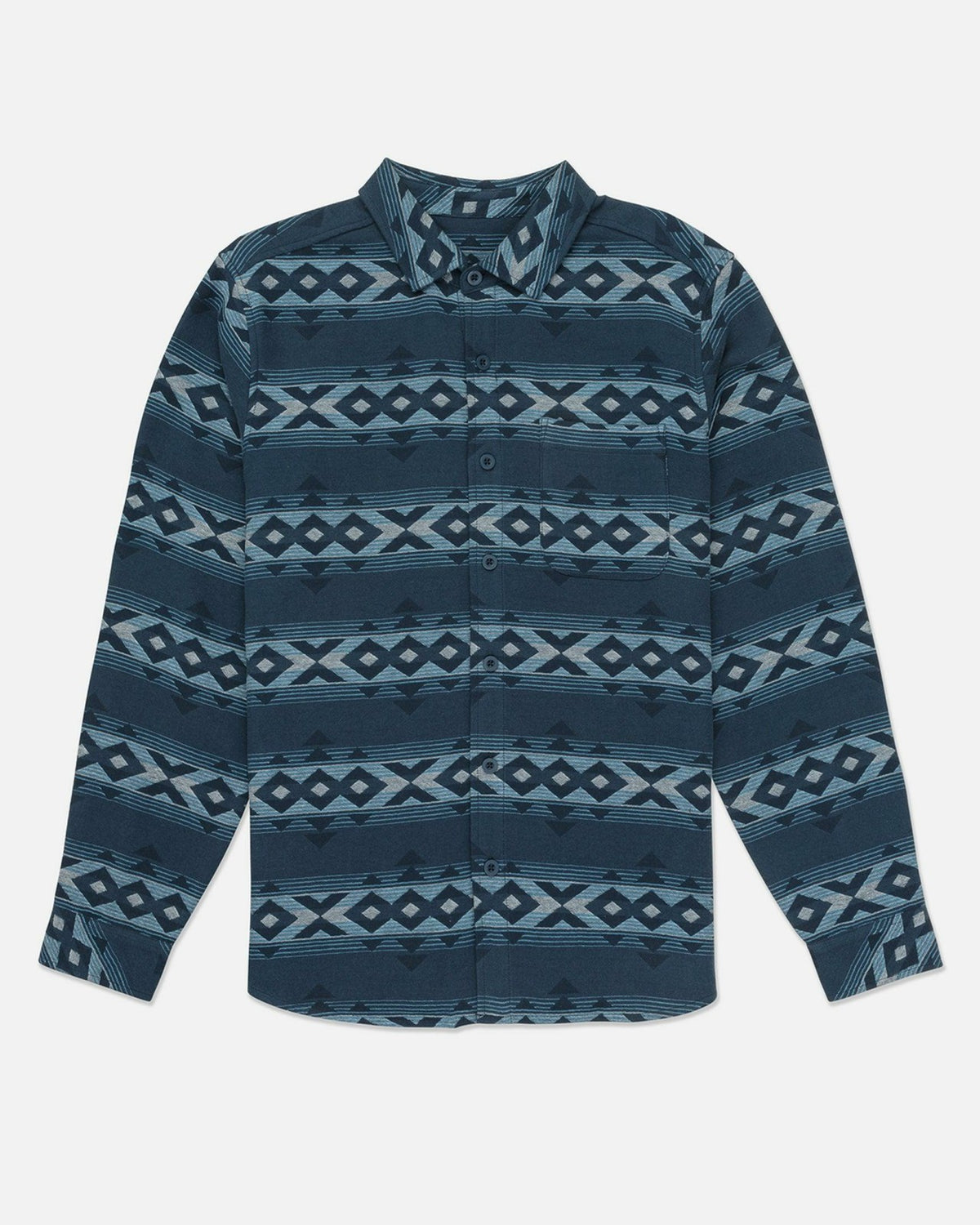 Portland Jacquard Flannel Long Sleeve - Armored Navy