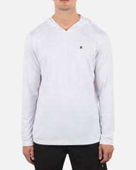Hybrid UPF Hooded Long Sleeve - White