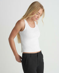 Just A Girl Tank - White