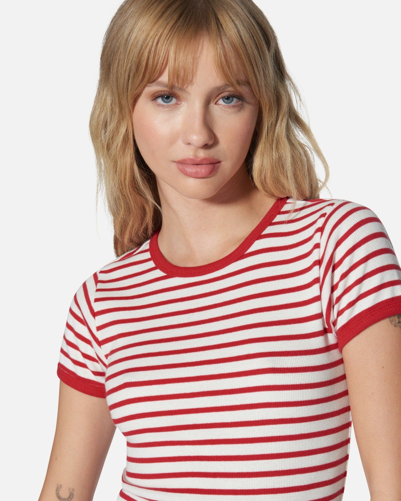 Just A Girl Baby Tee - Rococco Red