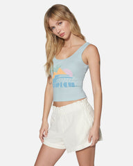 Palm Peaks Scoop Crop Tank - Skyway