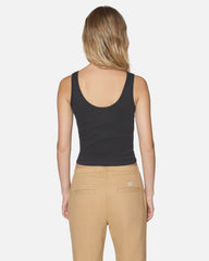 Roasted Scoop Crop Tank - Off Black