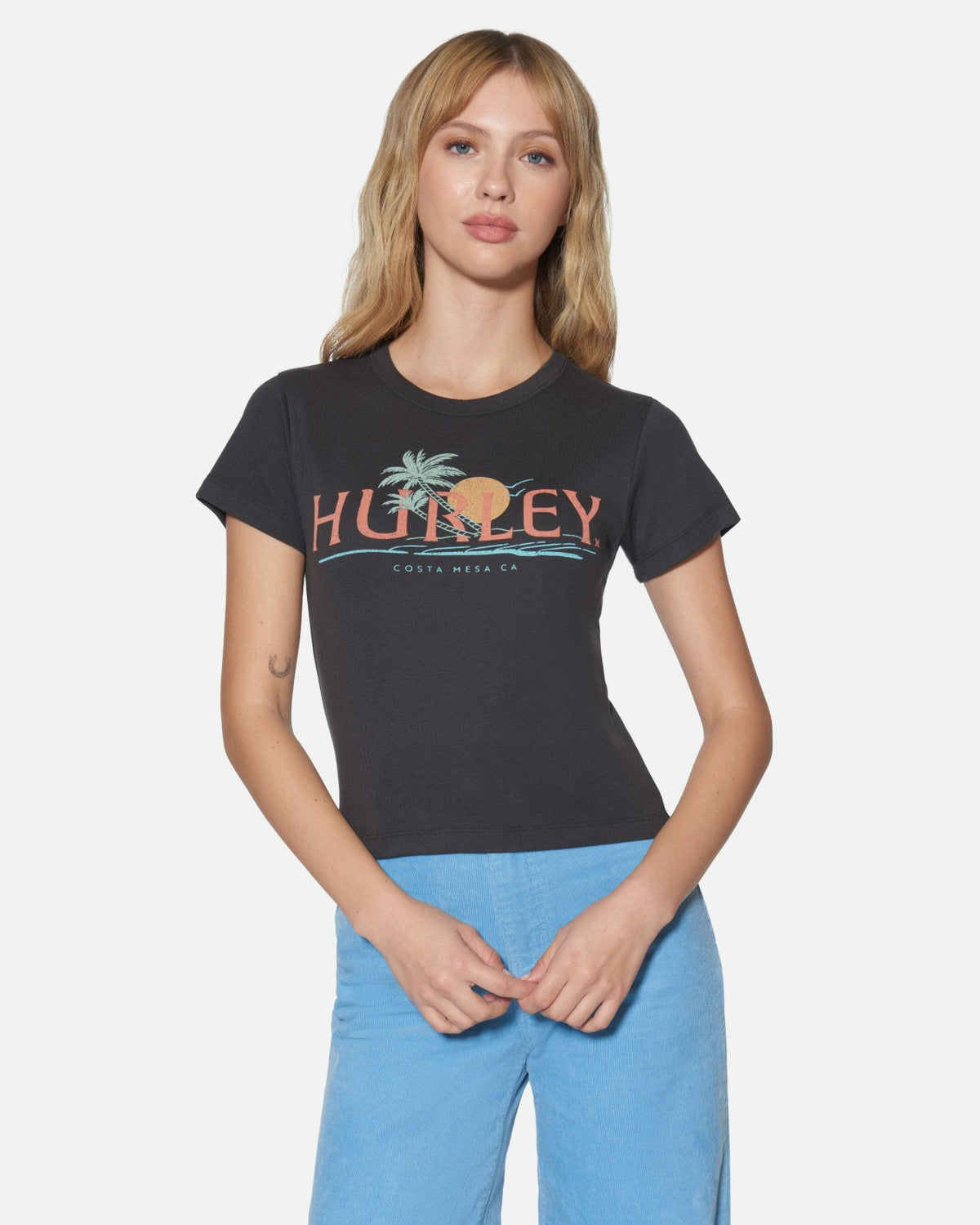 Coastline Baby Tee - Off Black