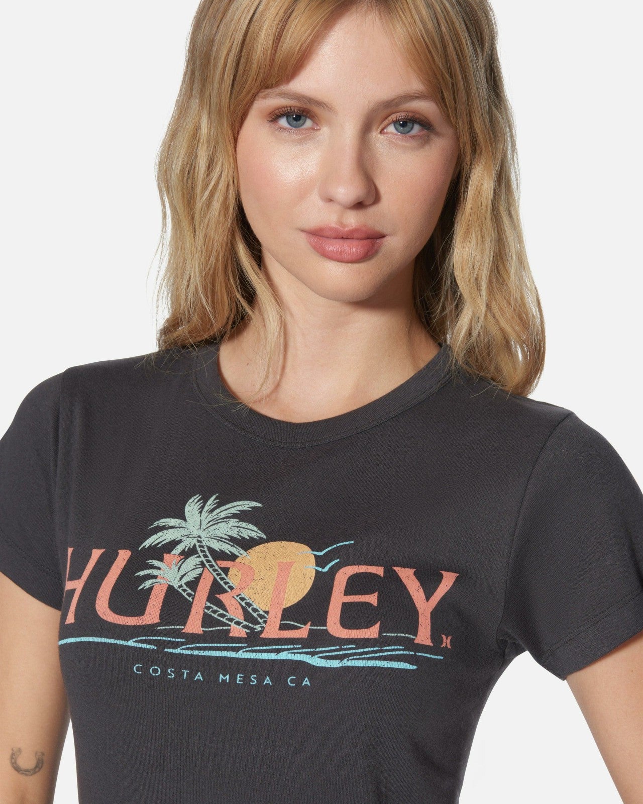 Coastline Baby Tee - Off Black