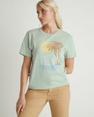 Sun Palm Classic Tee - Aqua Gray