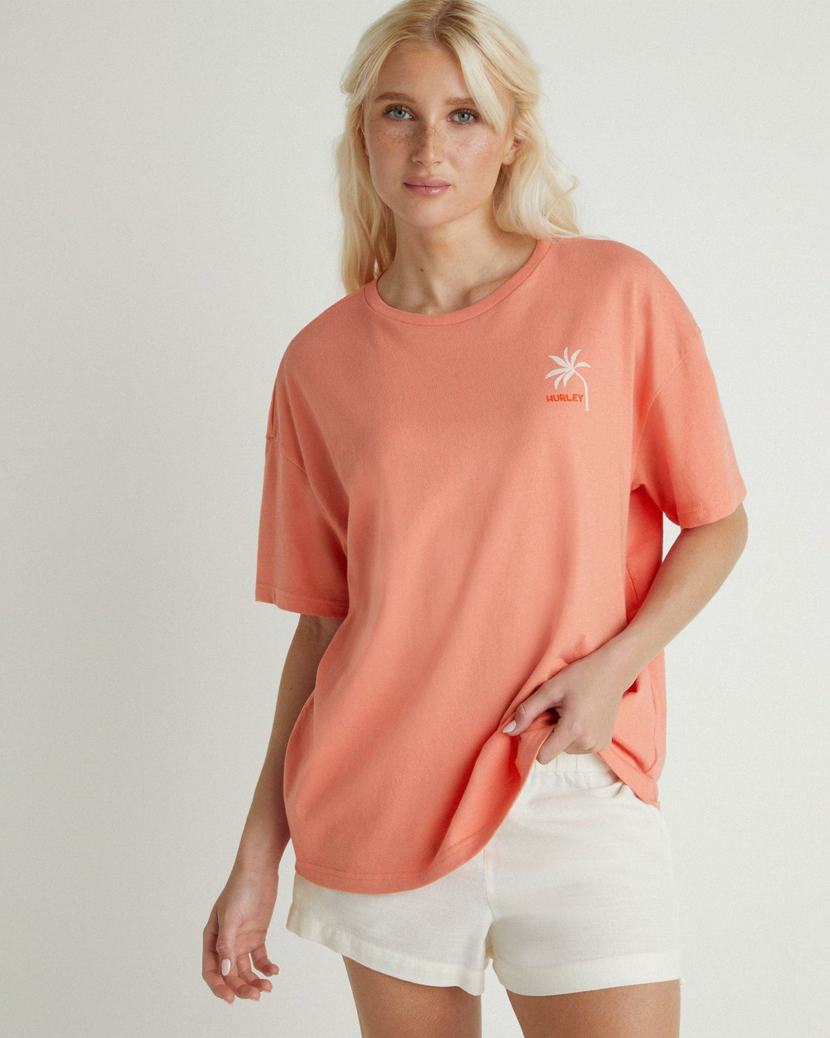 Sunday Surf Boyfriend Tee - Burnt Coral