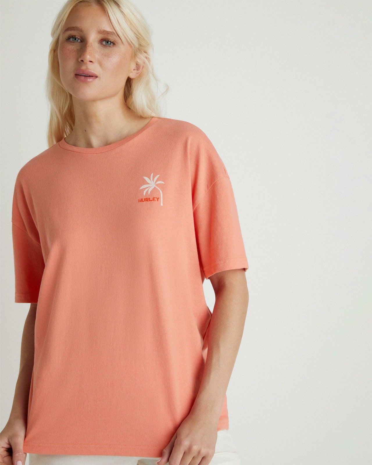 Sunday Surf Boyfriend Tee - Burnt Coral