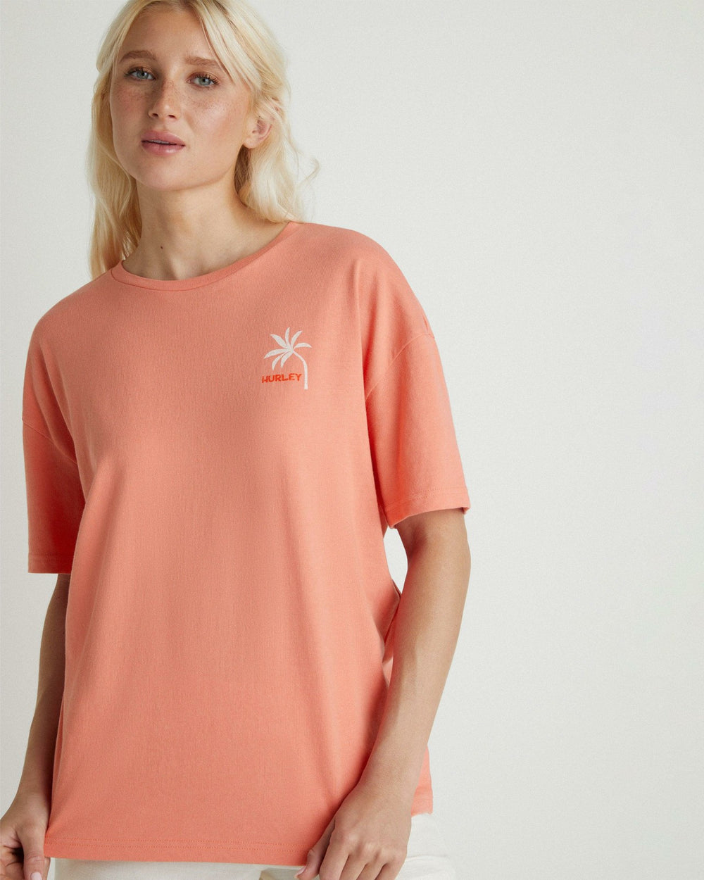 Sunday Surf Boyfriend Tee - Burnt Coral