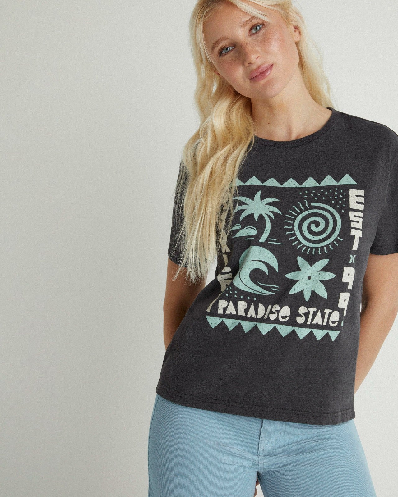 Paradise State Classic Tee - Off Black