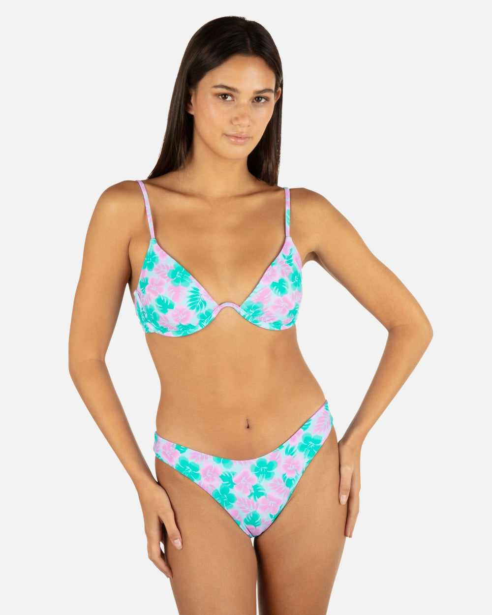 Lani Floral Cheeky Scoop Bottom - Teal