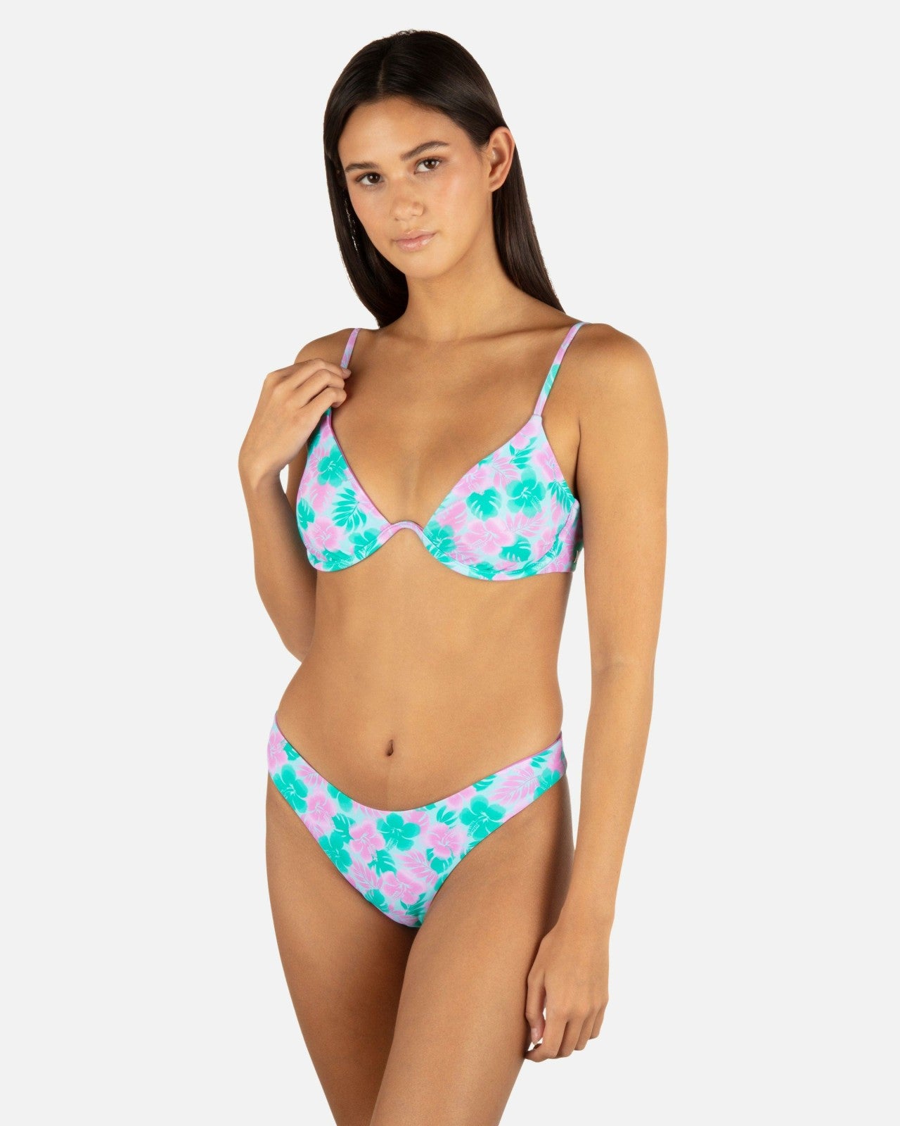 Lani Floral Cheeky Scoop Bottom - Teal