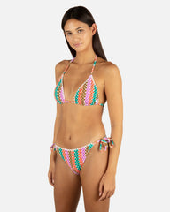 Printed Stripe Crochet Scrunch Classic Tri Top - Orchid
