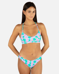 Lani Floral Adjustable Bikini Top - Teal