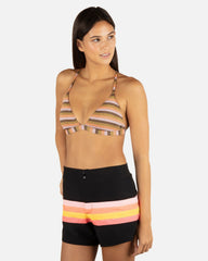 Snap Front Boardshort 3" - Black/Sunrise Pink