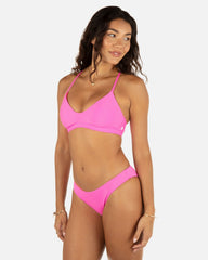 Solid Reversible Moderate Bottom - Disco Pink/Maraschino