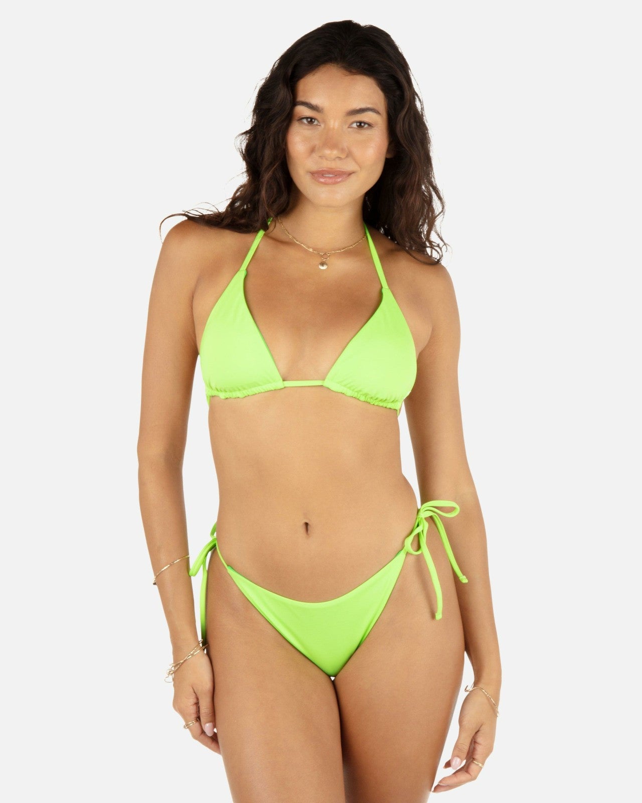 Solid Reversible Cheeky Tie Side Bottom - Key Lime/Grass Green