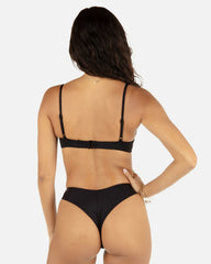 Solid Tab Underwire Bra - Black