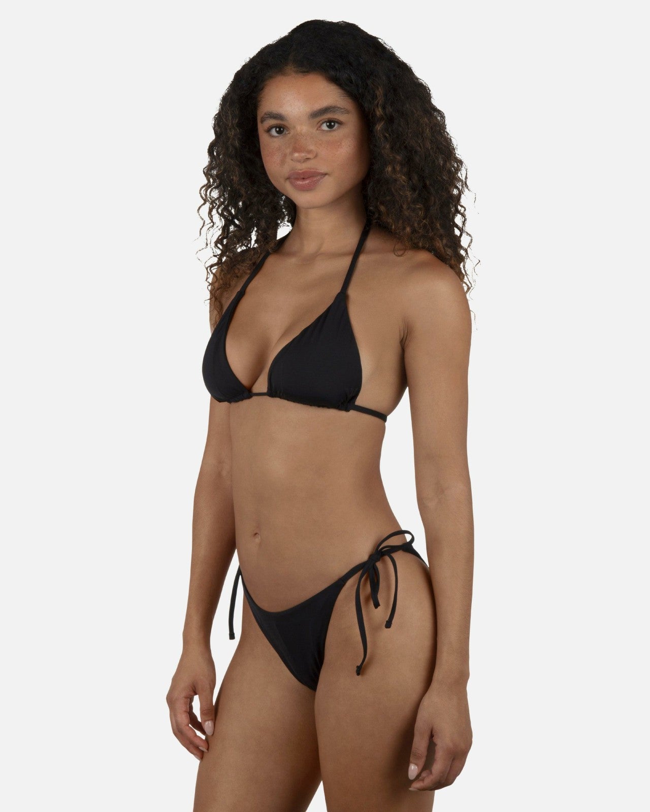 Solid Cheeky Tie Side Bottom - Black