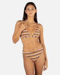 Sunset Shine Stripe Mid Rise Cheeky Bottom - Sunrise Pink