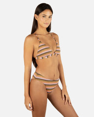 Sunset Shine Stripe Adjustable Banded Tri Top - Sunrise Pink
