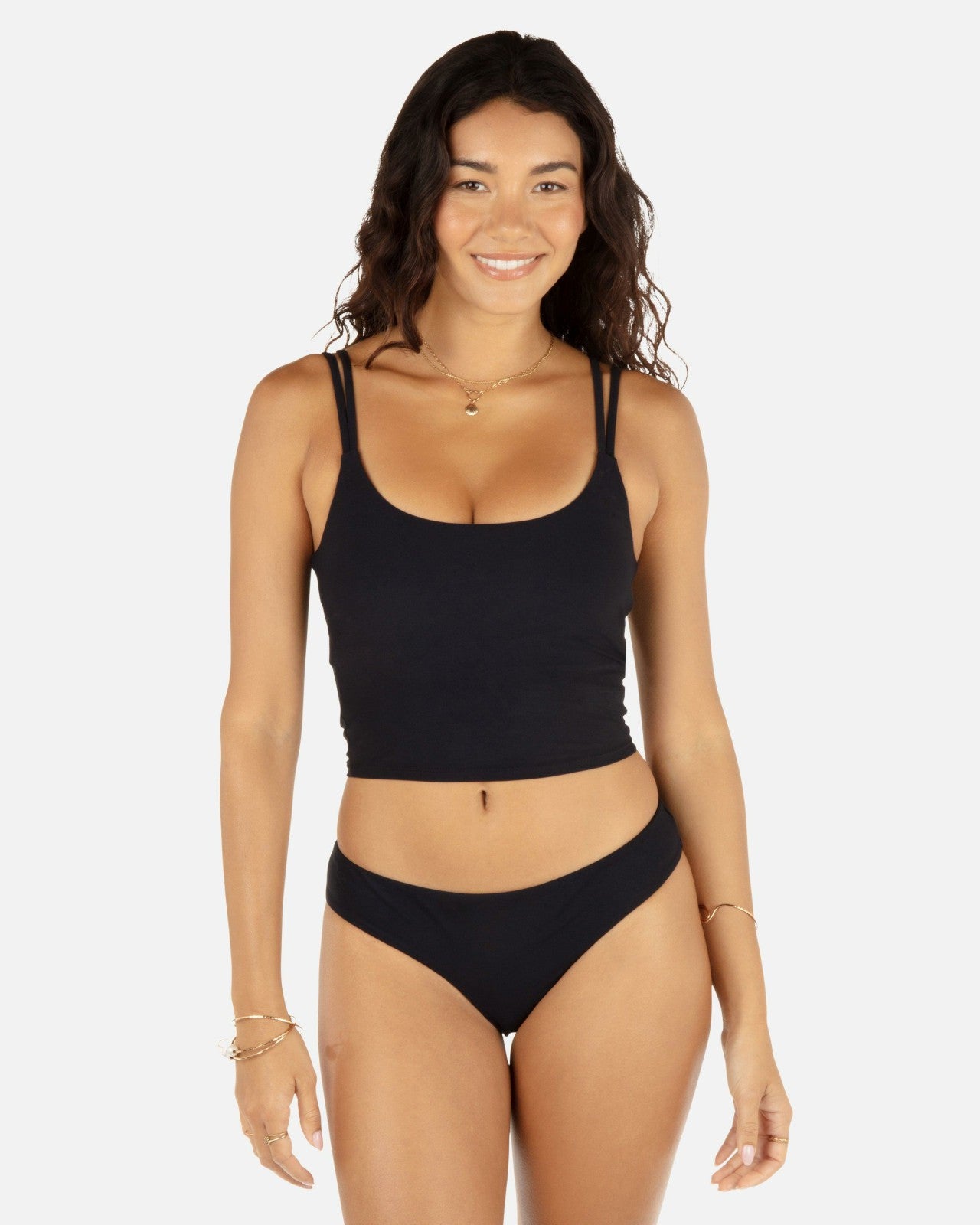 Max Solid Mid Rise Cheeky Bottom - Black