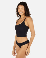 Max Solid Mid Rise Cheeky Bottom - Black