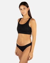 Ulu Leaf Tie Back Top - Black