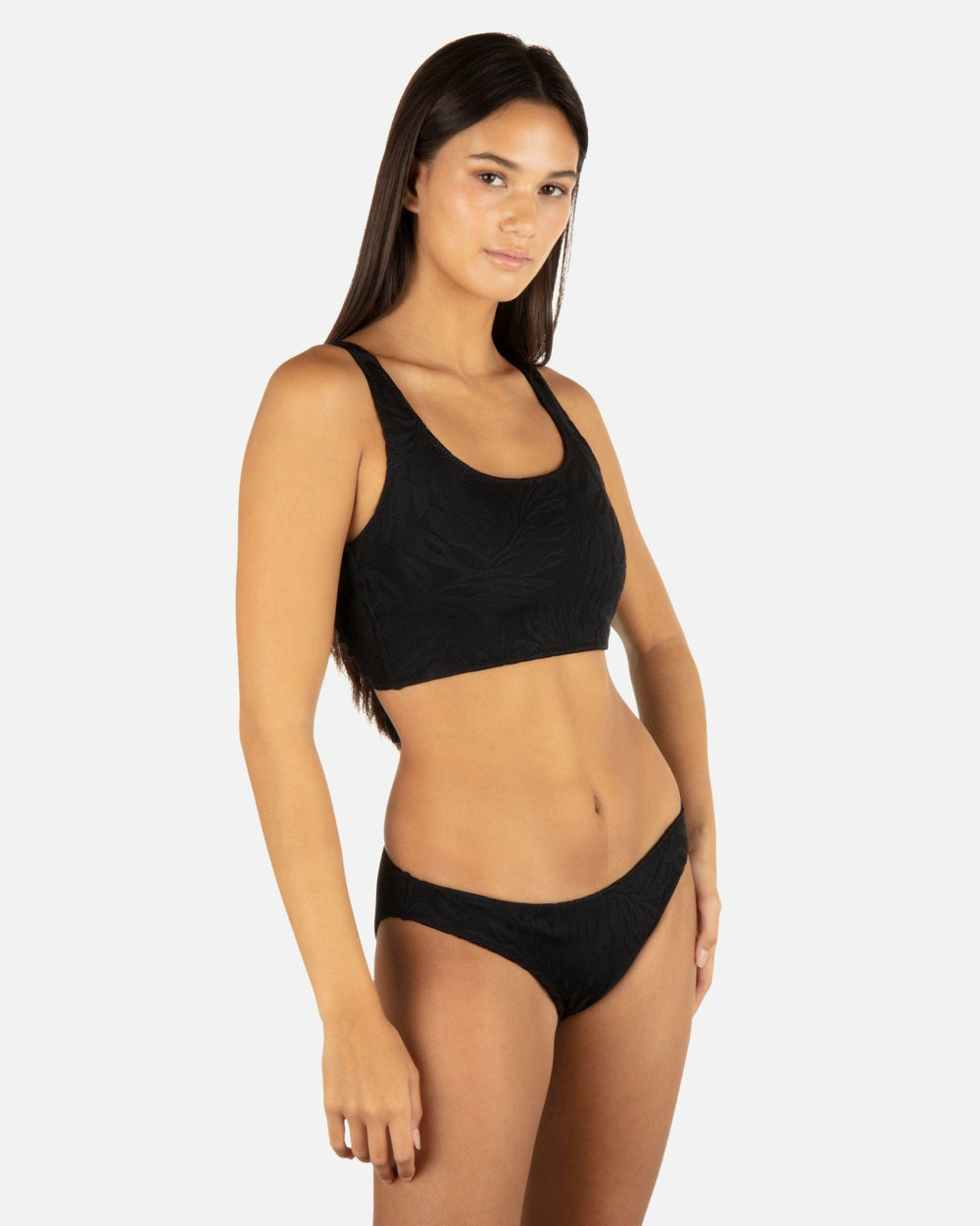 Ulu Leaf Tie Back Top - Black