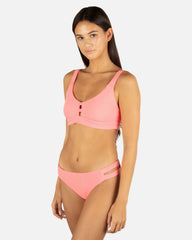 Max Solid Tab Scoop Top - Coral Blossom