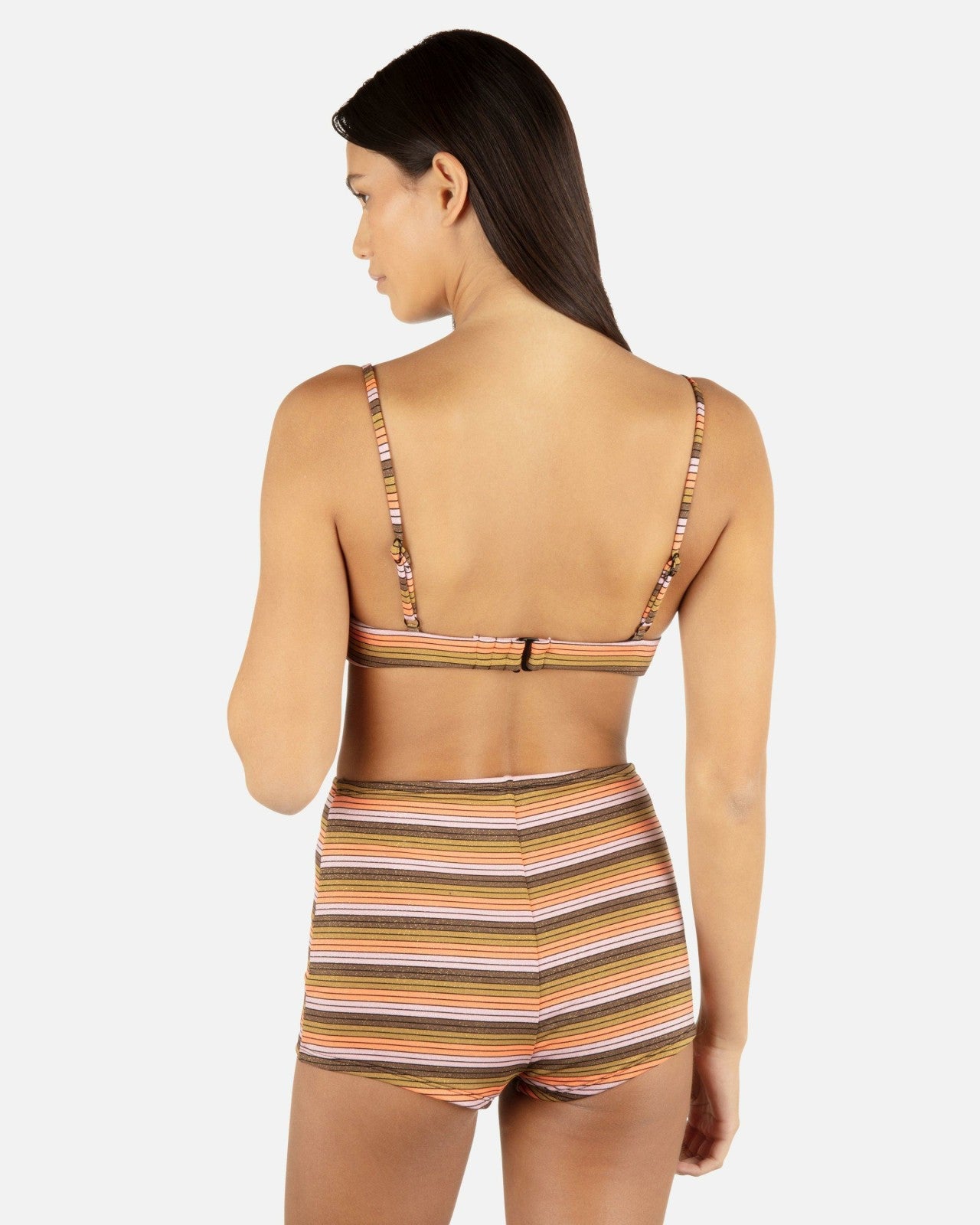 Sunset Shine Stripe Tab Underwire Bra - Sunrise Pink