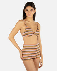 Sunset Shine Stripe Tab Underwire Bra - Sunrise Pink