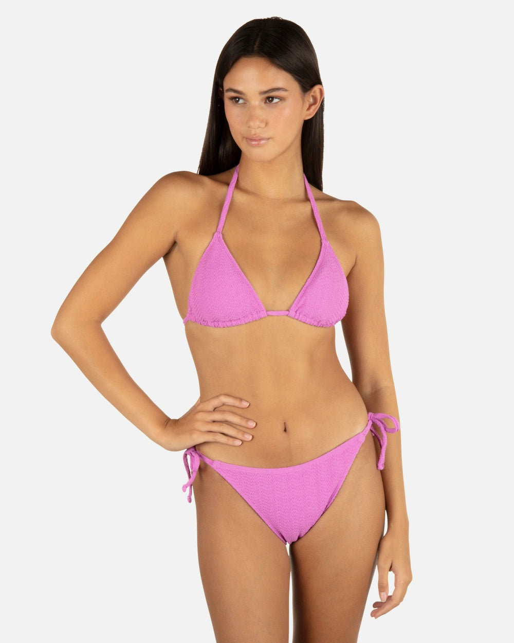 Wave Scrunch Cheeky Tie Side Bottom - Orchid