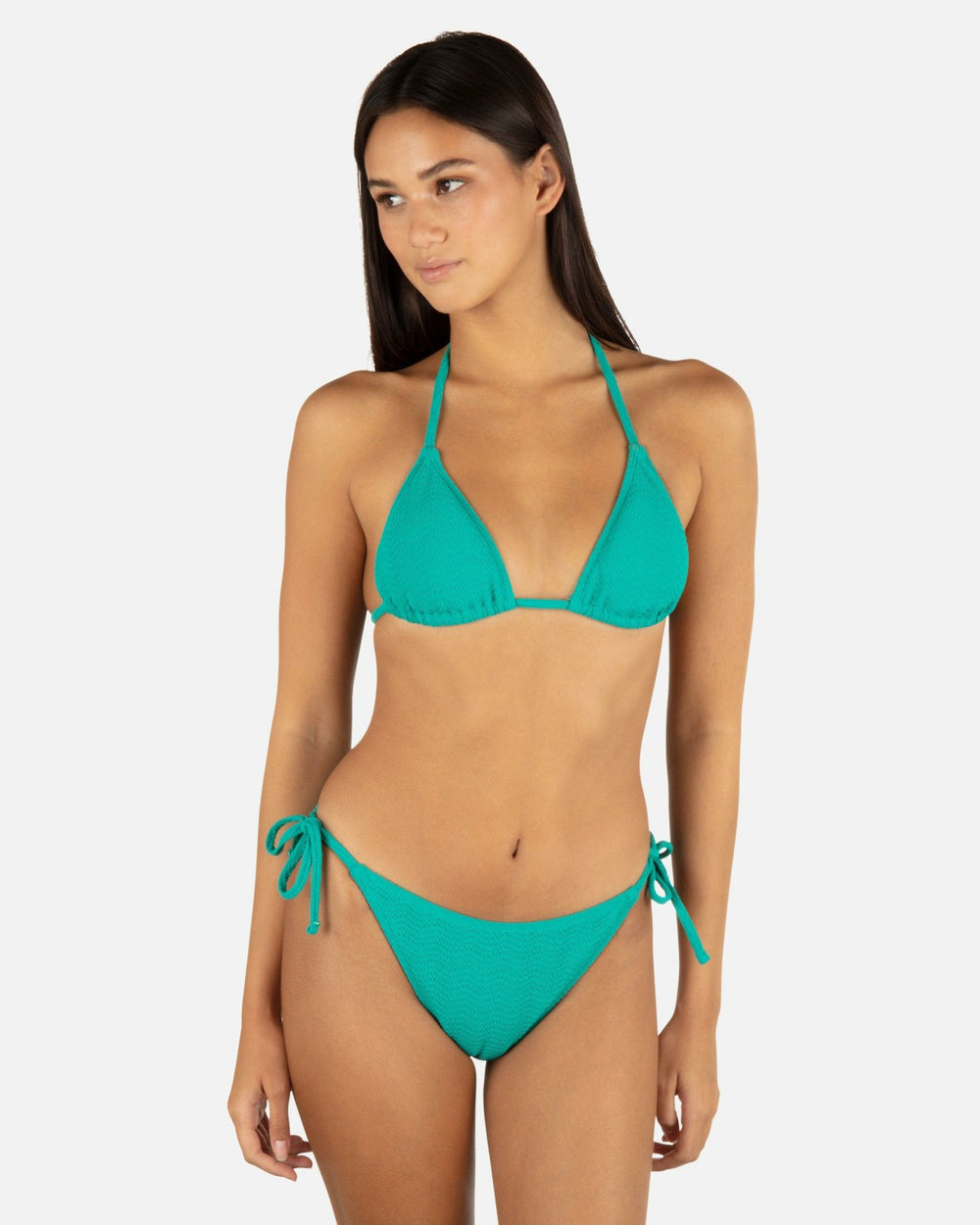 Wave Scrunch Cheeky Tie Side Bottom - Teal