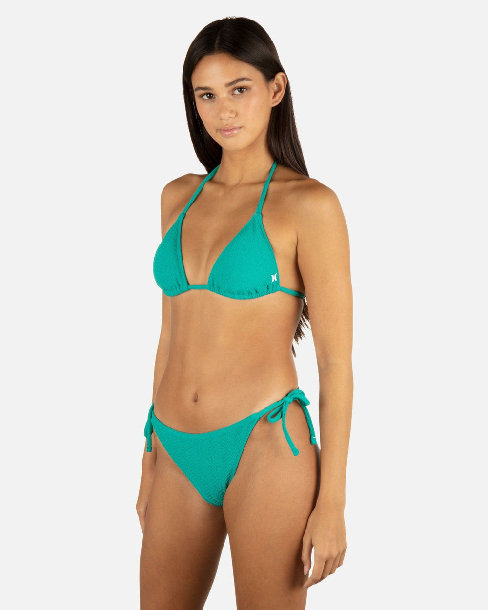Wave Scrunch Cheeky Tie Side Bottom - Teal