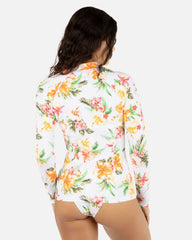 Malia Zip Front Rashguard - White