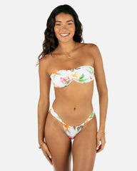 Malia Front Slide Cheeky Bikini Bottom - White