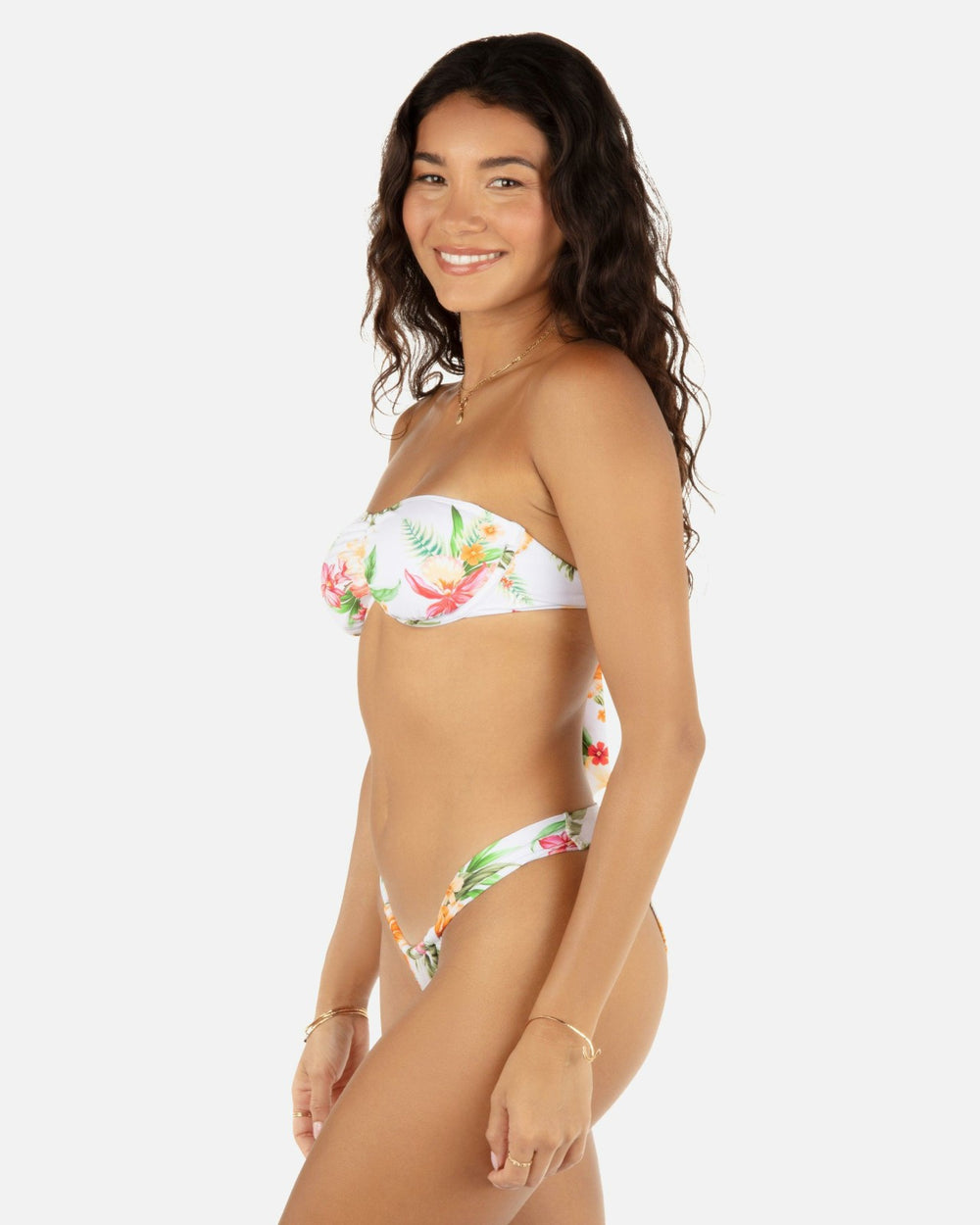 Malia Front Slide Cheeky Bikini Bottom - White