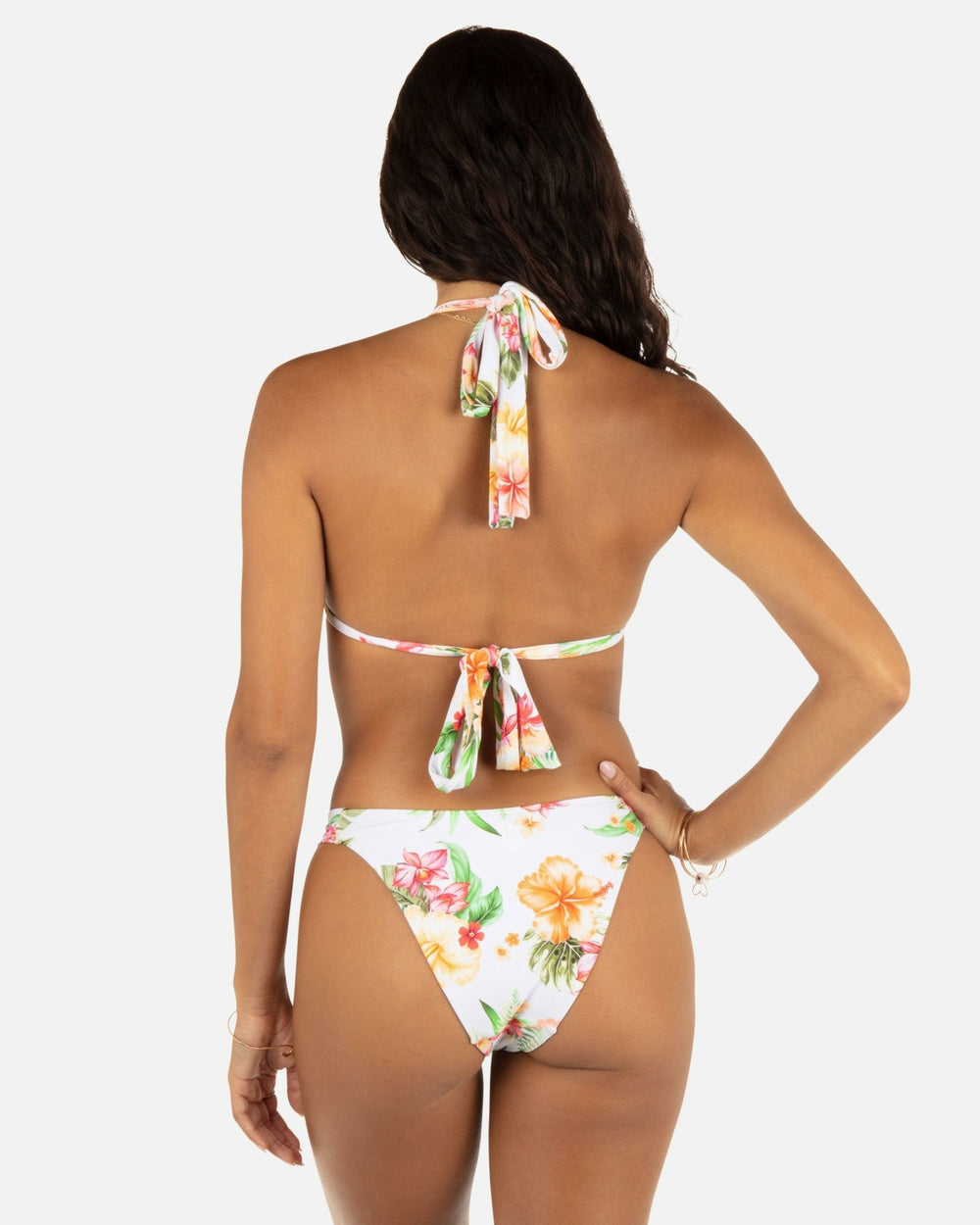 Malia Soft Tie Tri Bikini Top - White