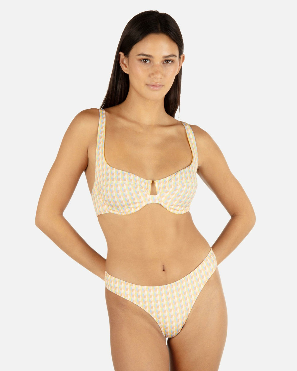 Retro Geo Underwire Bralette - Chartreuse